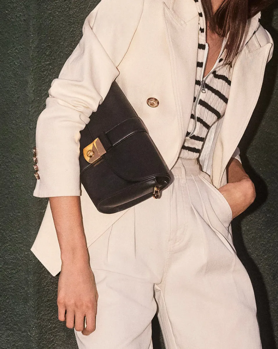 Large Crest Lock Trap Bag in>Veronica Beard Hot