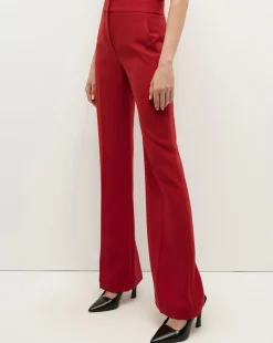 Lebone High Waist Flare Pant in Red>Veronica Beard Clearance