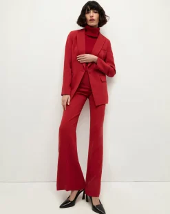 Lebone High Waist Flare Pant in Red><noscript><img width=