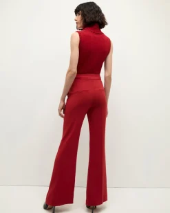 Lebone High Waist Flare Pant in Red><noscript><img width=