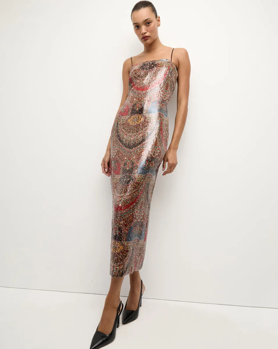 Leda Dress in Red Multi>Veronica Beard Discount