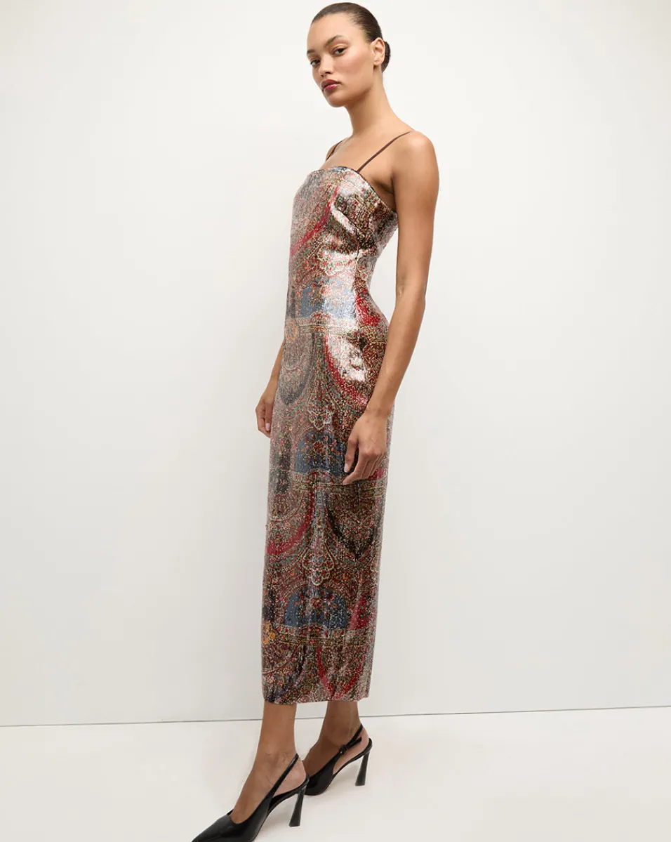 Leda Dress in Red Multi>Veronica Beard Discount