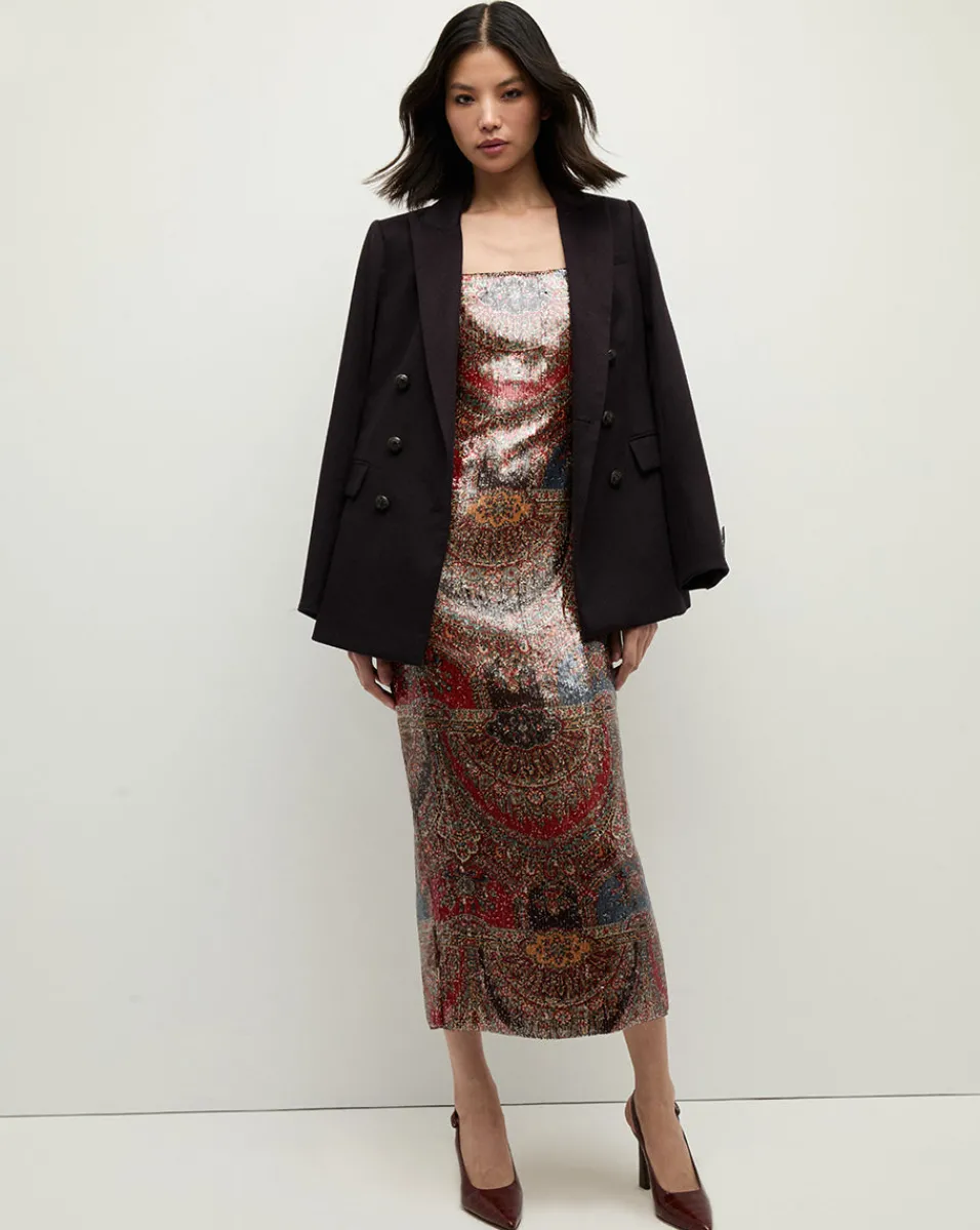 Leda Dress in Red Multi>Veronica Beard Discount