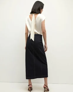 Leilany High Neck Silk Top in><noscript><img width=