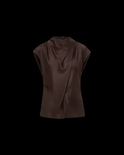 Leilany Silk Top in Dark Chocolate><noscript><img width=