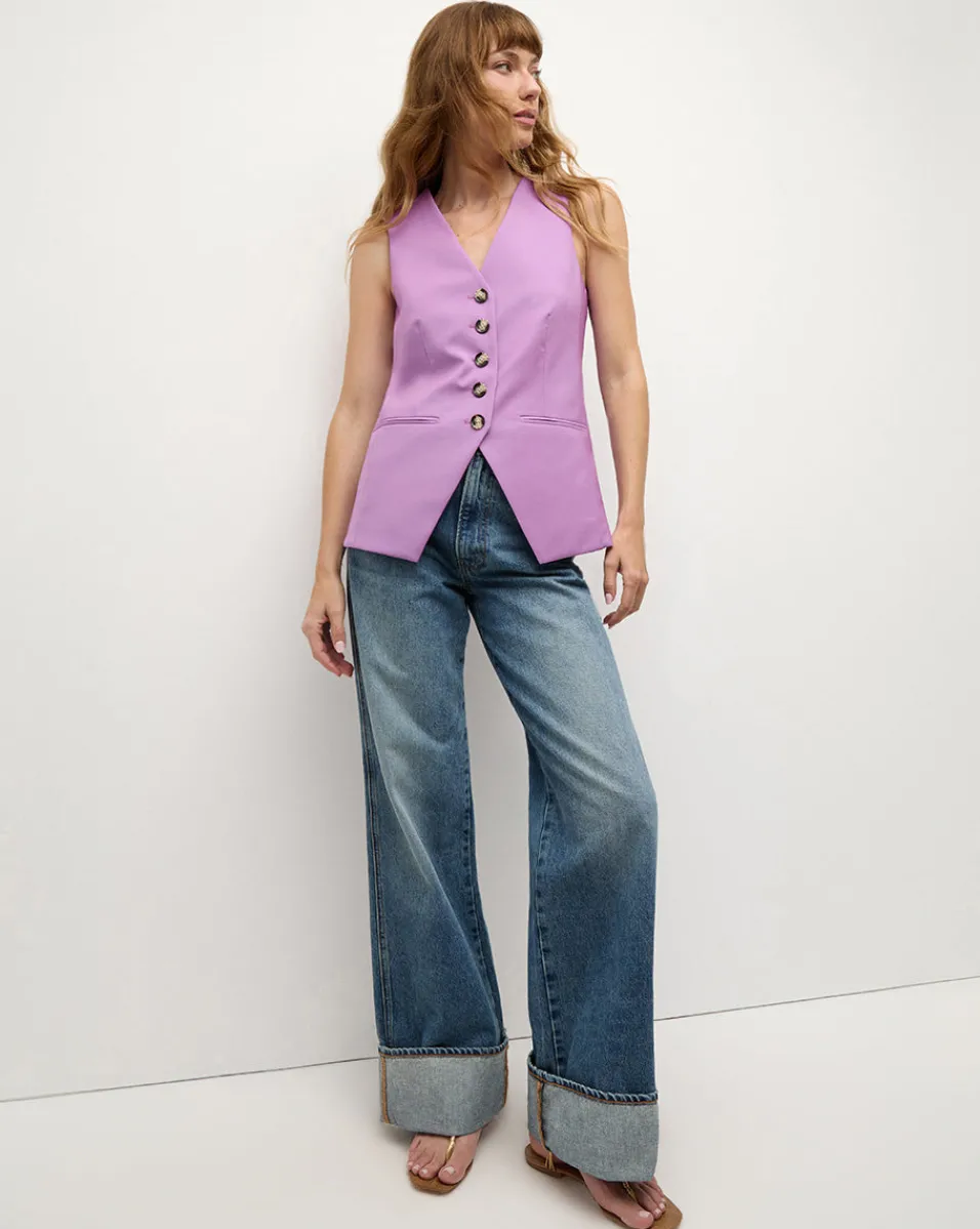 Liff Vest in Purple | Blazer Vest>Veronica Beard Outlet