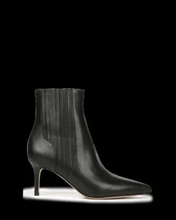 Lisa Mid-Heel Leather Bootie><noscript><img width=