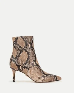 Lisa Snakeskin-Embossed Mid-Heel Bootie>Veronica Beard Best
