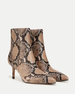 Lisa Snakeskin-Embossed Mid-Heel Bootie>Veronica Beard Best