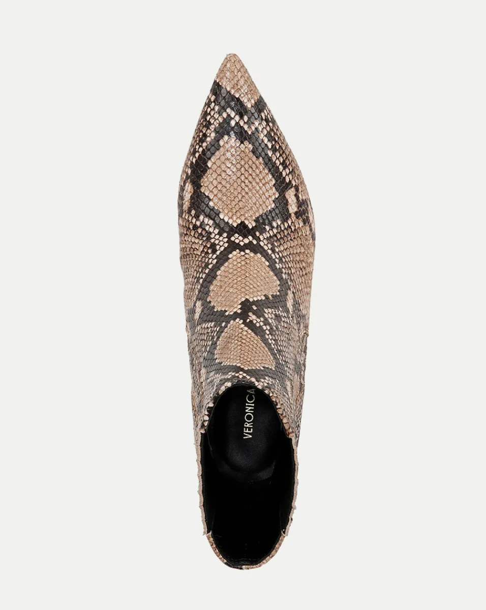 Lisa Snakeskin-Embossed Mid-Heel Bootie>Veronica Beard Best