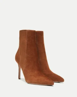 Lisa Suede Stiletto-Heel Bootie>Veronica Beard Discount