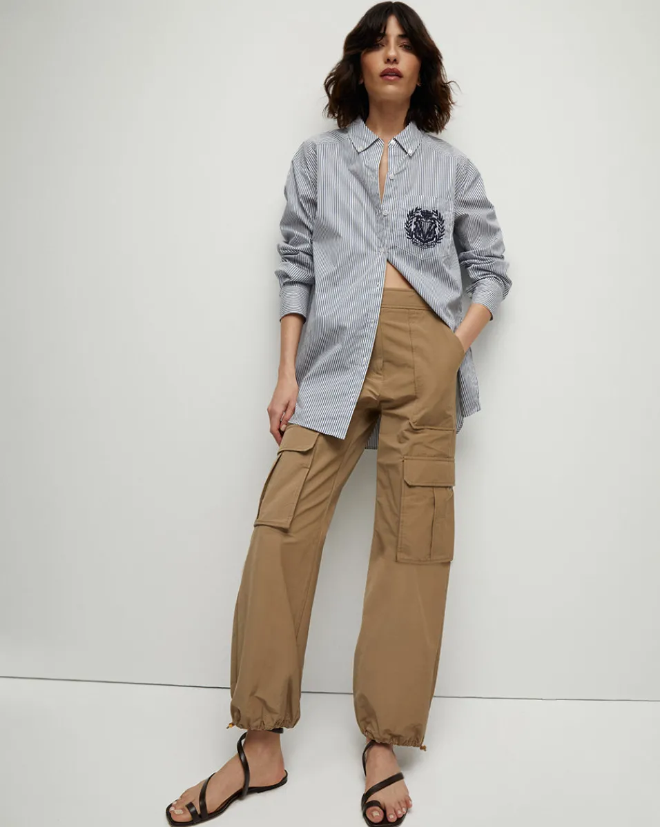 Lloyd Striped Button-Down Top | Logo Crest in>Veronica Beard Best