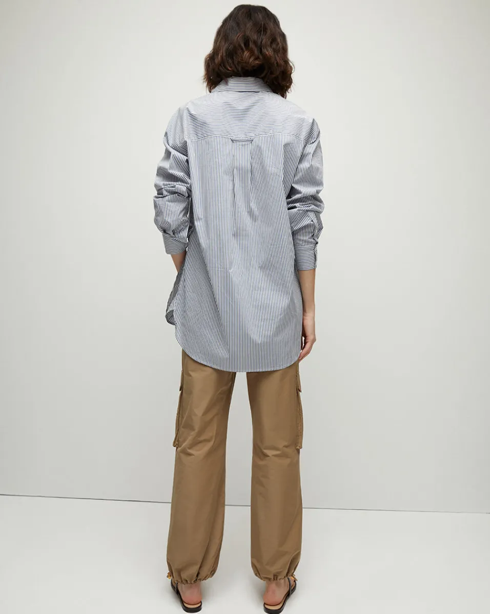 Lloyd Striped Button-Down Top | Logo Crest in>Veronica Beard Best