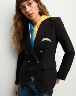 Los Angeles Chargers Dickey Jacket in Black/Gold>Veronica Beard