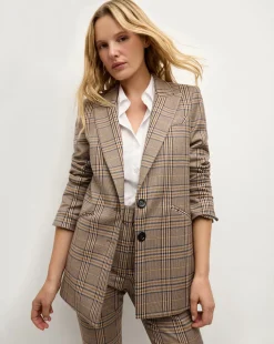 Maci Plaid Dickey Jacket in Brown Check>Veronica Beard