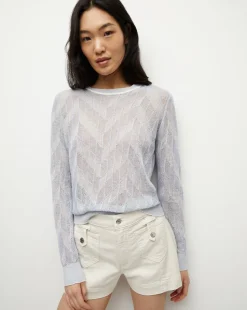 Magellen Linen-Blend Sweater in Light Blue>Veronica Beard Best