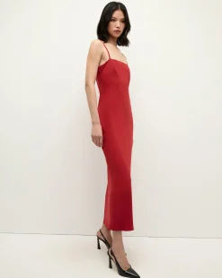 Mavis Maxi Slip Dress in Red>Veronica Beard Hot