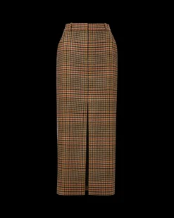 Maxine Plaid Maxi Skirt in Camel & Black><noscript><img width=