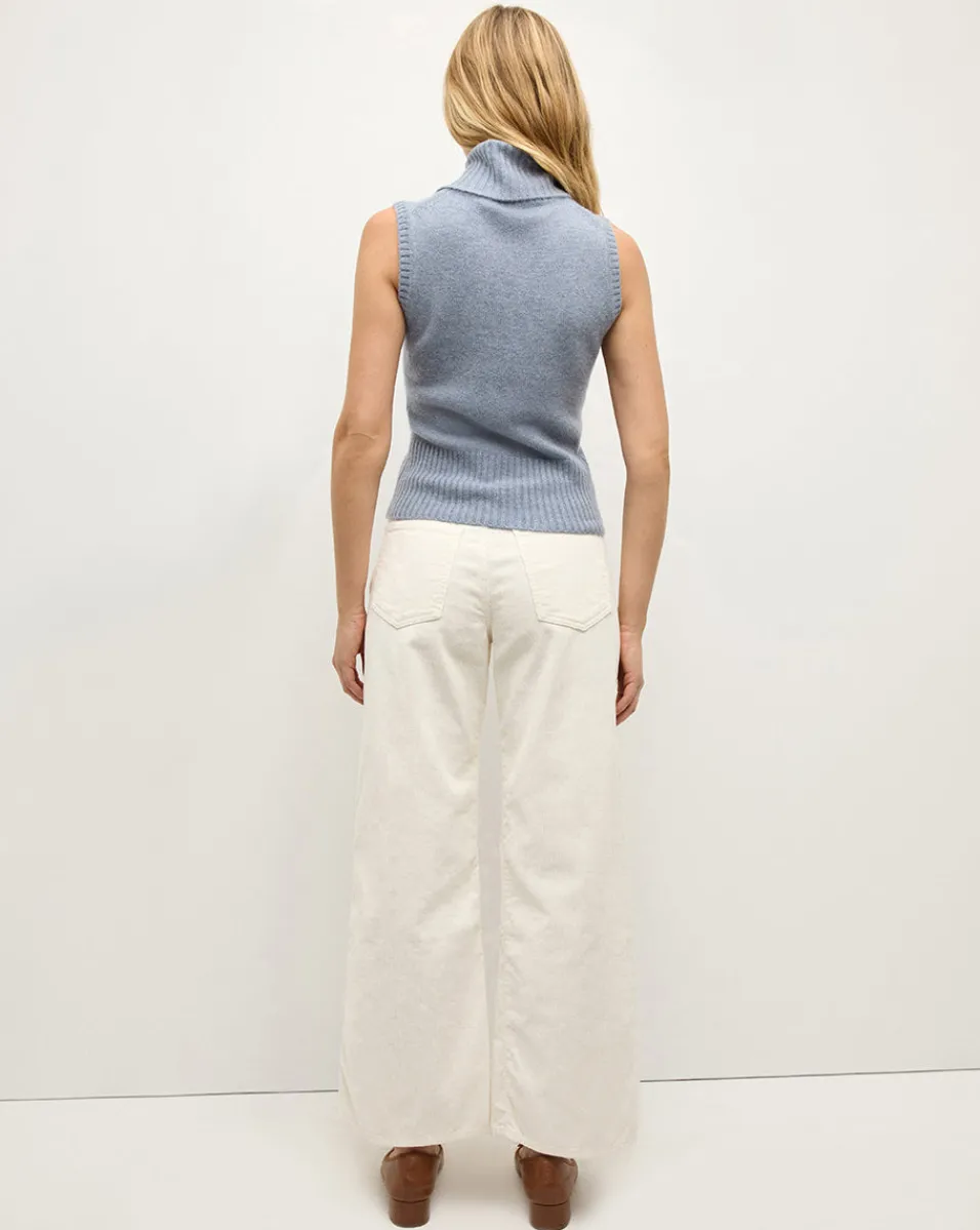 Mazzy Cashmere Turtleneck in Smoke Blue>Veronica Beard New