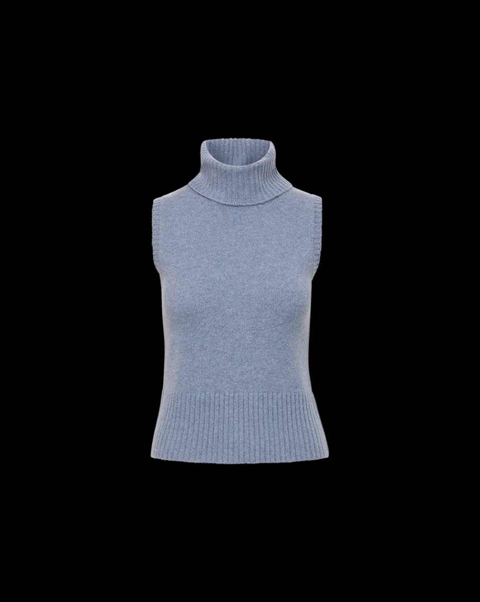 Mazzy Cashmere Turtleneck in Smoke Blue>Veronica Beard New