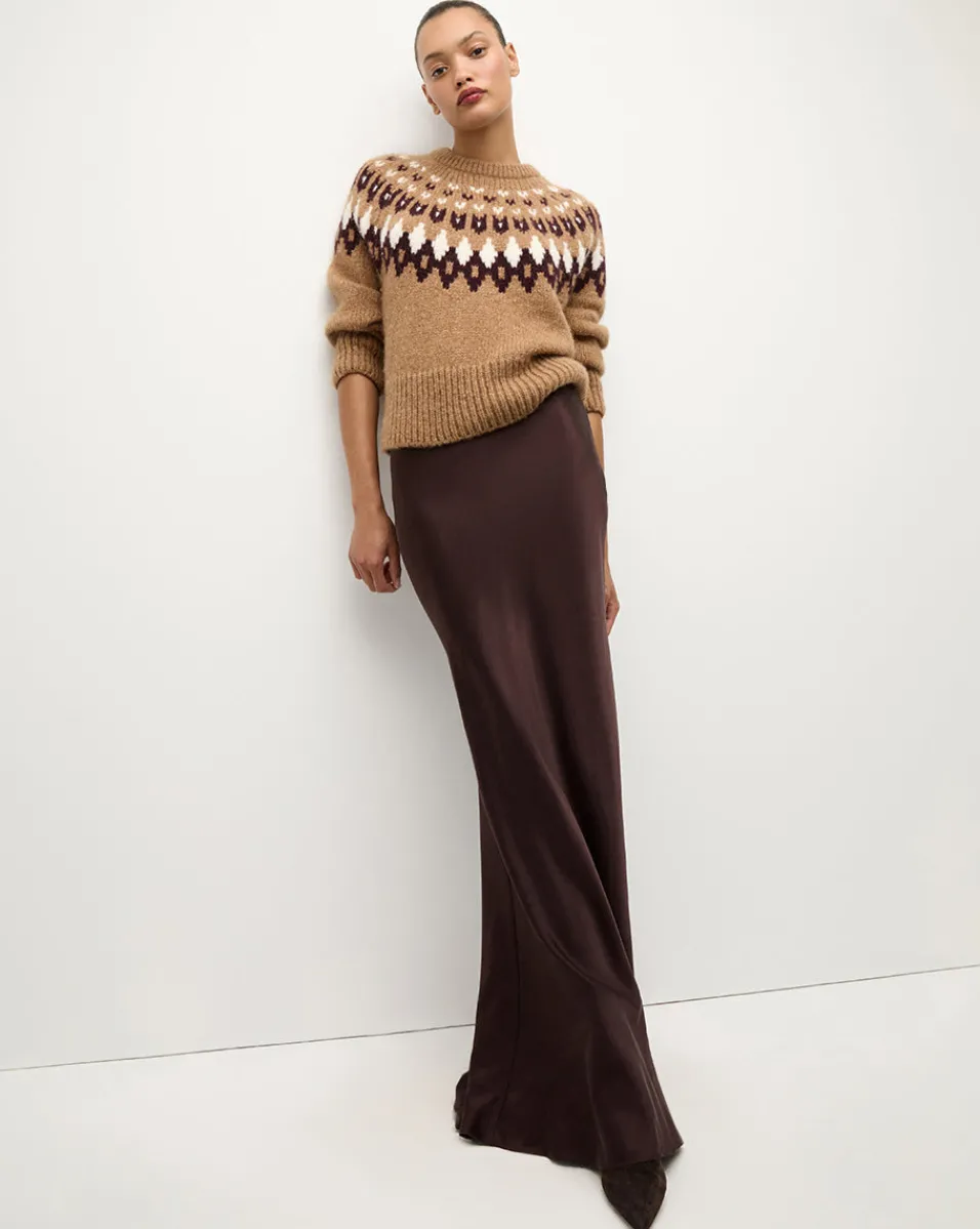 Medina Silk Skirt in Dark Chocolate>Veronica Beard Outlet