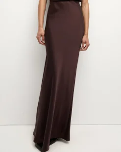 Medina Silk Skirt in Dark Chocolate>Veronica Beard Outlet