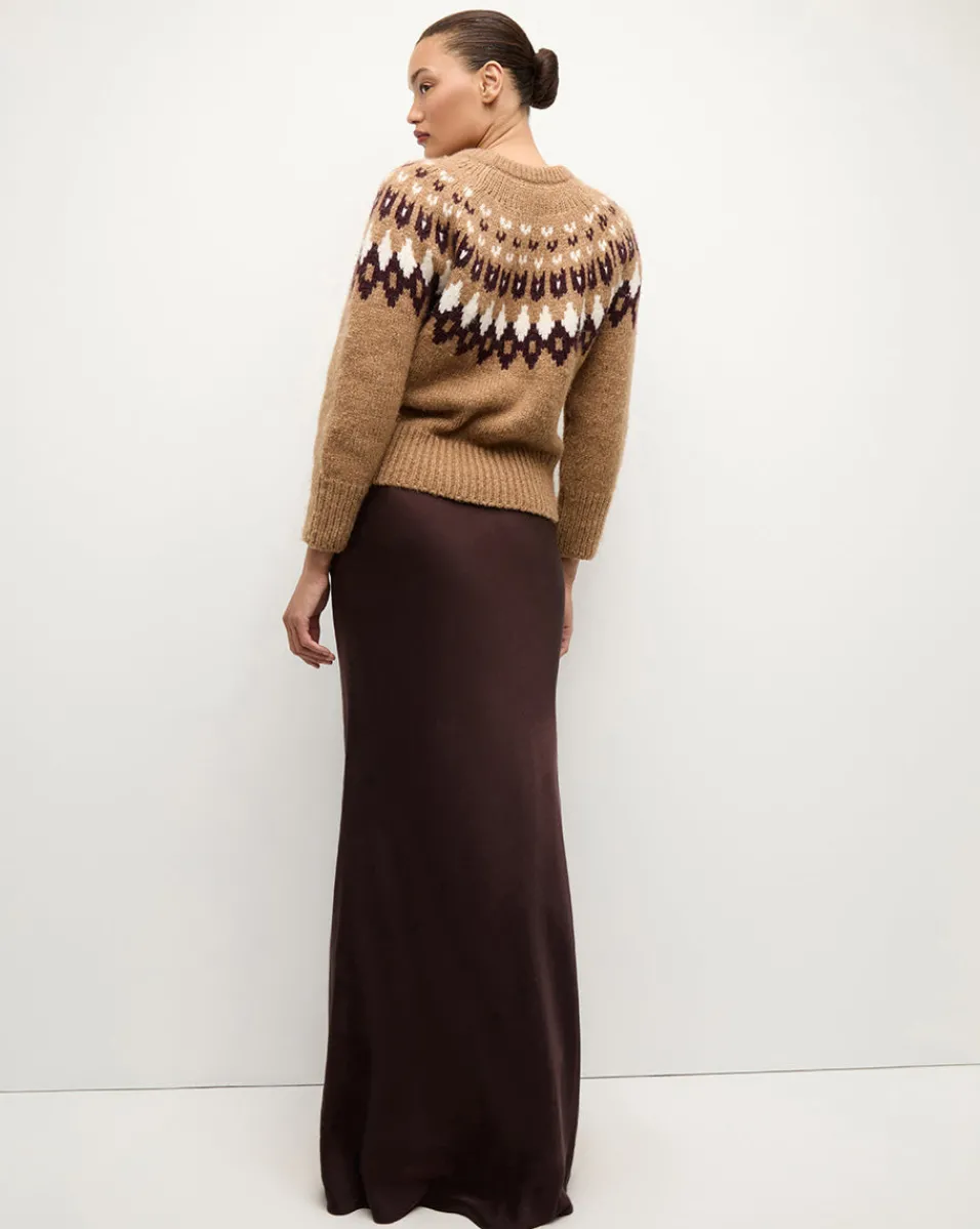Medina Silk Skirt in Dark Chocolate>Veronica Beard Outlet