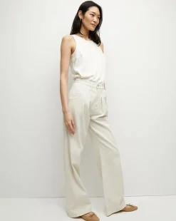 Mia Mid-Rise, Pleated Wide-Leg Jean><noscript><img width=
