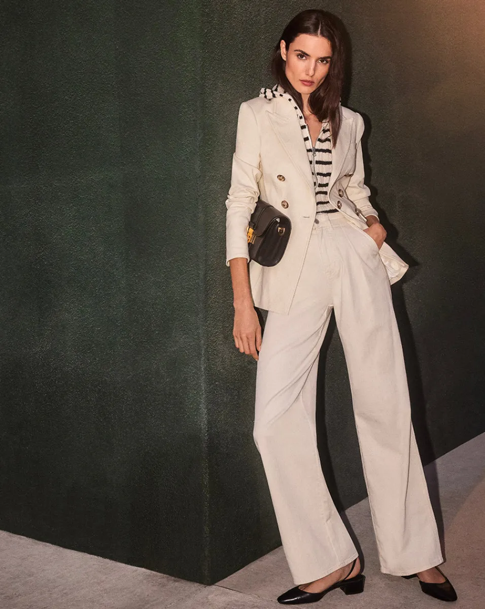 Mia Mid-Rise, Pleated Wide-Leg Jean>Veronica Beard Outlet