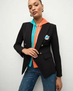Miami Dolphins Dickey Jacket in Black/Silver>Veronica Beard Hot