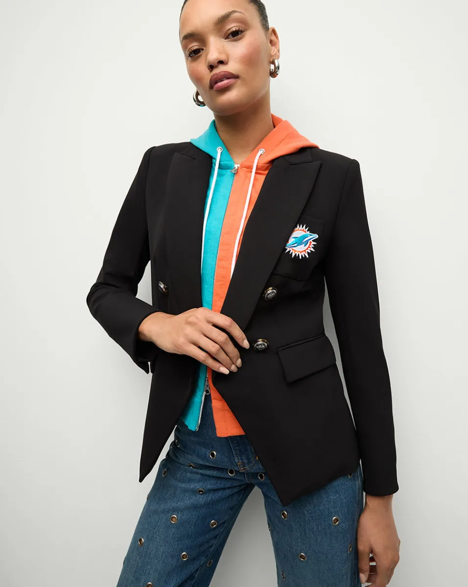 Miami Dolphins Dickey Jacket in Black/Silver>Veronica Beard Hot