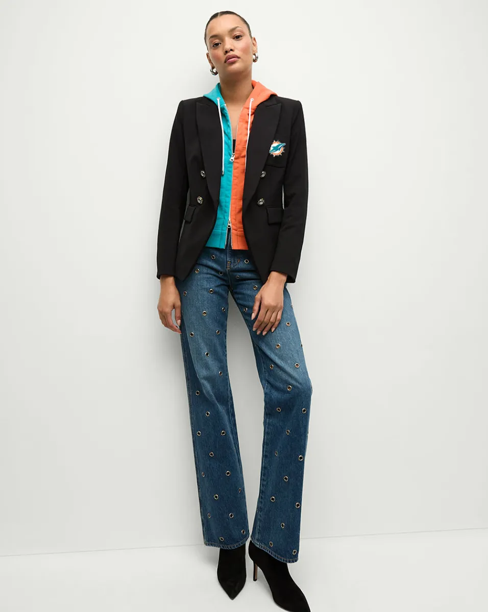 Miami Dolphins Dickey Jacket in Black/Silver>Veronica Beard Hot