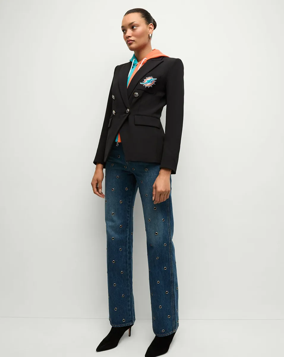 Miami Dolphins Dickey Jacket in Black/Silver>Veronica Beard Hot