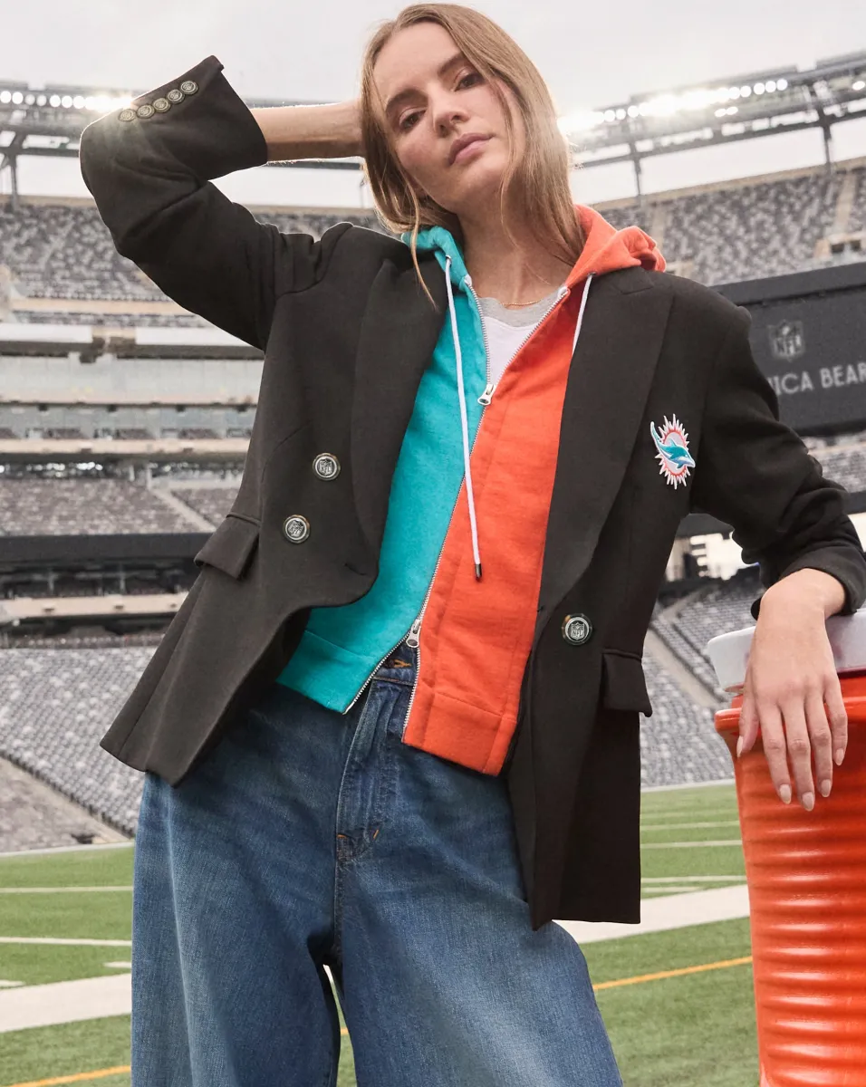 Miami Dolphins Dickey Jacket in Black/Silver>Veronica Beard Hot