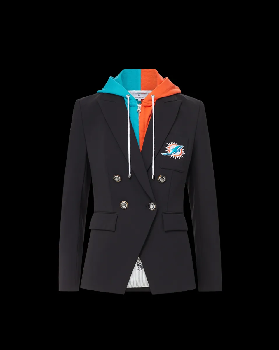 Miami Dolphins Dickey Jacket in Black/Silver>Veronica Beard Hot