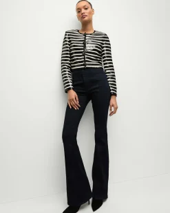 Mickey Sequin Cropped Jacket in Black/White>Veronica Beard Clearance