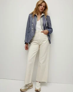 Miller Linen Dickey Jacket in Blue Melange><noscript><img width=