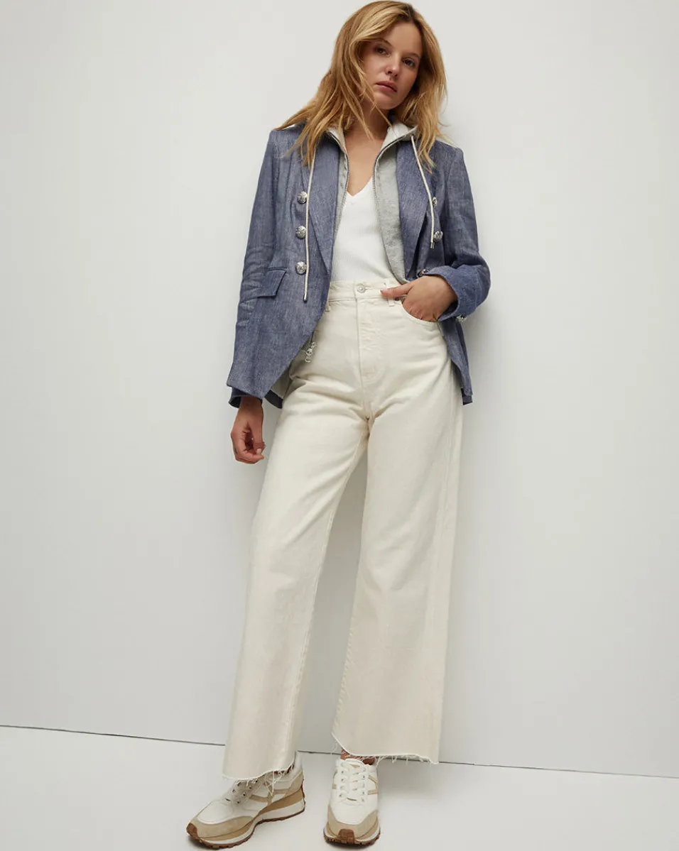 Miller Linen Dickey Jacket in Blue Melange>Veronica Beard Best