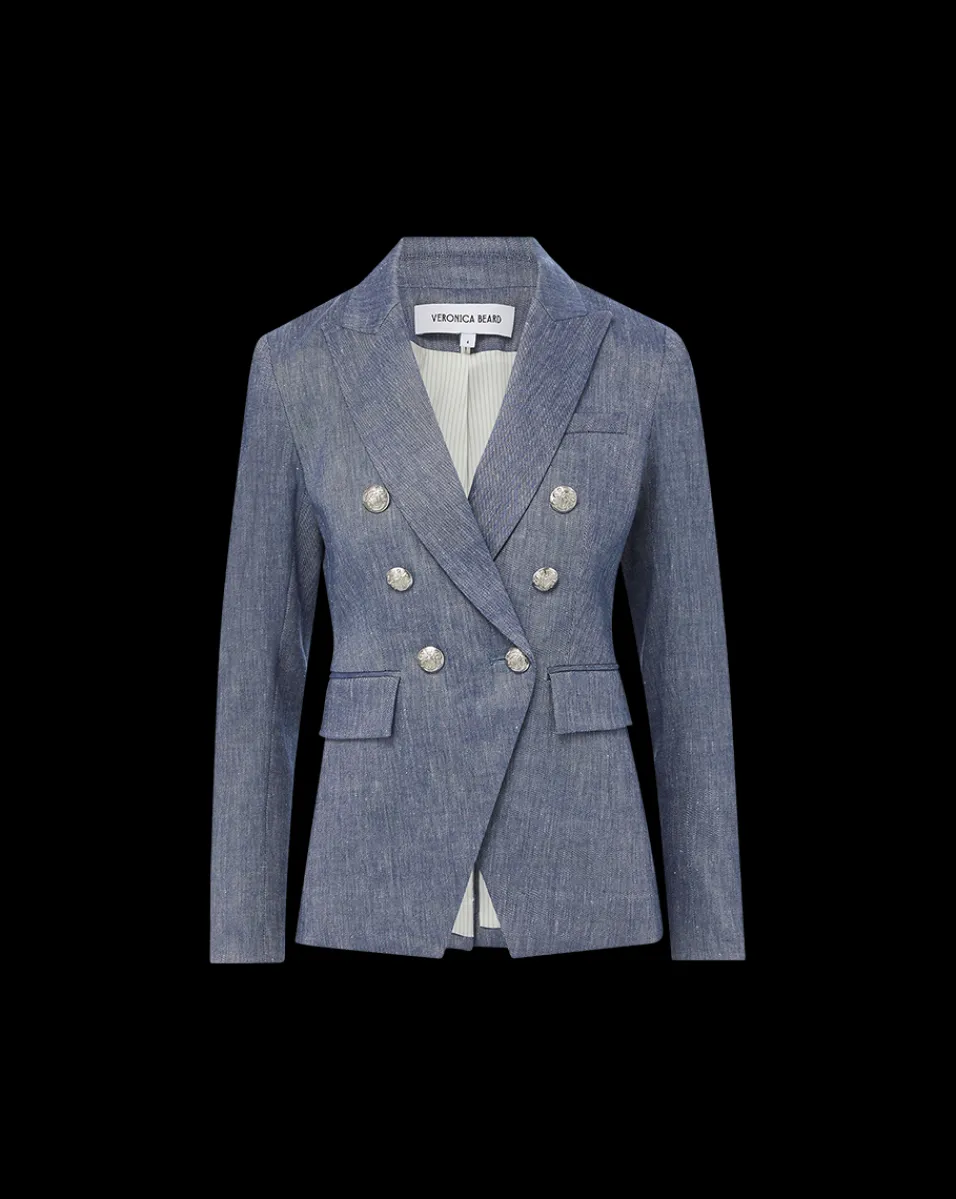 Miller Linen Dickey Jacket in Blue Melange>Veronica Beard Best