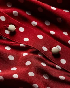 Monique Polka-Dot Top in Brick Red/Ecru><noscript><img width=