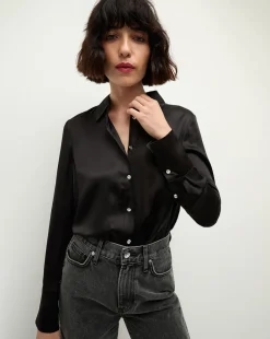 Monique Silk Button-Down Shirt in>Veronica Beard Best