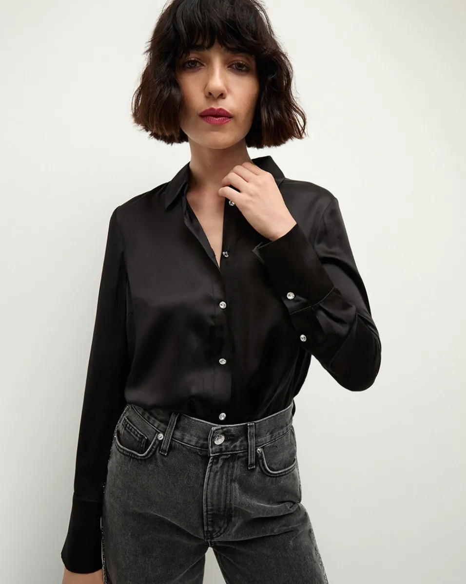 Monique Silk Button-Down Shirt in>Veronica Beard Best