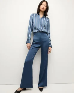 Monique Top in Blue Stone/Off-White>Veronica Beard