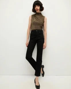 Mylie Sleeveless Top in Gold | High Neck Top>Veronica Beard New