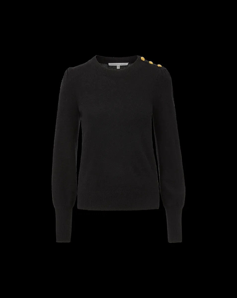 Nelia Cashmere Pullover | Button Accent in>Veronica Beard New