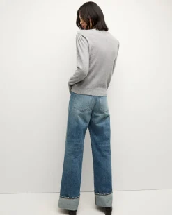 Nelia Cashmere Pullover Sweater in Heather Grey><noscript><img width=