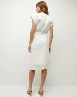 Octavia Stretch-Linen Wrap Dress><noscript><img width=