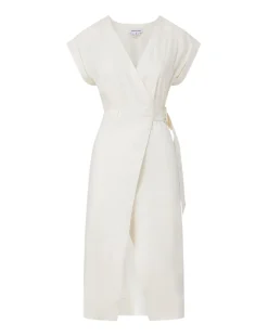 Octavia Stretch-Linen Wrap Dress><noscript><img width=