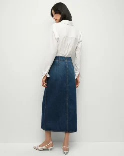 Patricia Denim Maxi Skirt in Blue Denim><noscript><img width=