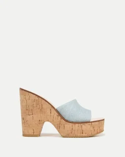 Paulita Denim Wedge Sandal>Veronica Beard Clearance